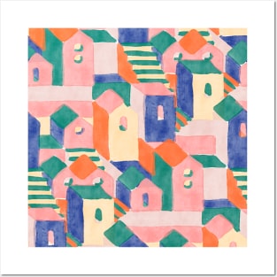 Matisse Pink and Teal Houses Posters and Art